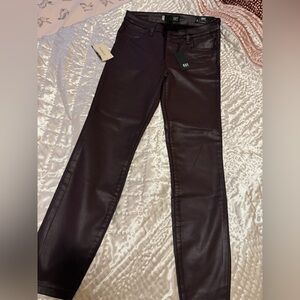 Kut from the Kloth Connie High Rise Ankle Skinny Pants in Deep Wine